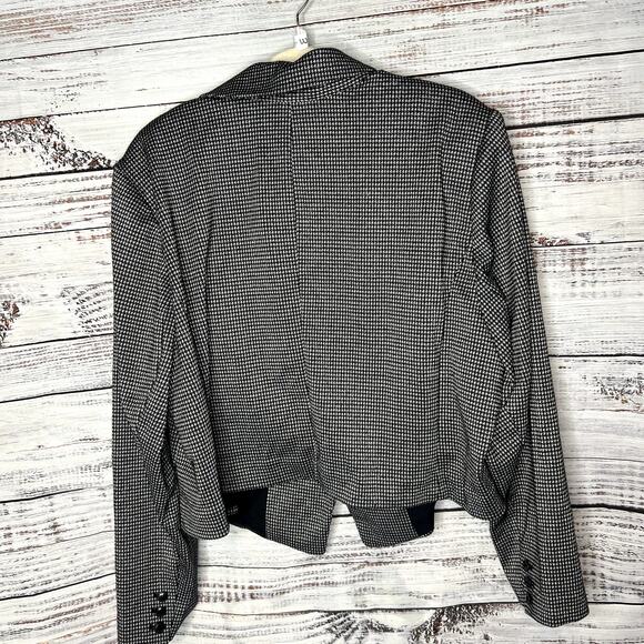 Lane Bryant Black Houndstooth Blazer Jacket One Button 26 - Picture 3 of 3